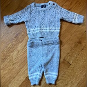 Janie & Jack Gray Cable Knit Sweater